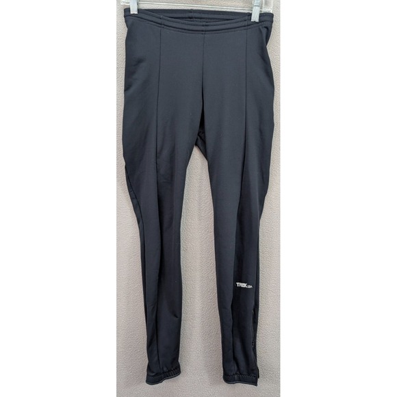 TREK Cycling Pants Black Mens Size Medium Made in USA Stretch Ankle Zip Unpadded - Picture 1 of 11